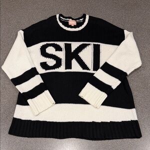 Show Me Your MuMu Black and Cream SKI Oversized Sweater Size M